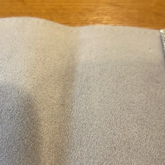 Metallic Silver Italian Suede Textured Notebook Cover NWOT - Picture 3 of 4